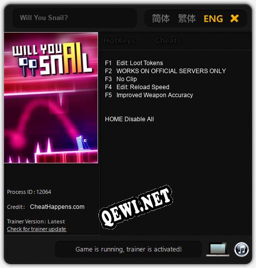 Трейнер для Will You Snail? [v1.0.7]