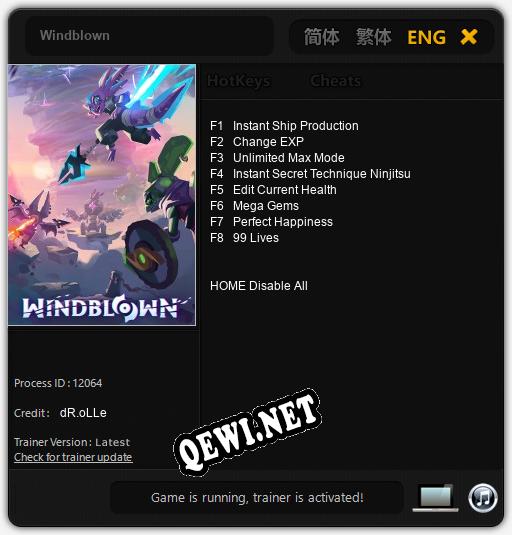 Трейнер для Windblown [v1.0.8]