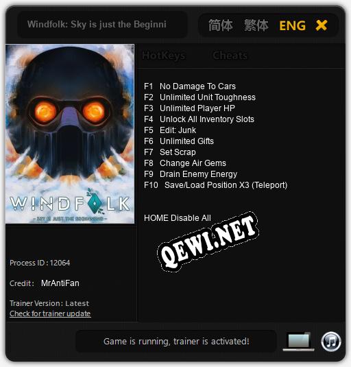 Windfolk: Sky is just the Beginning: Трейнер +10 [v1.4]