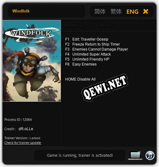 Трейнер для Windfolk [v1.0.1]
