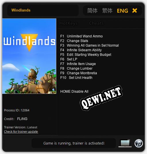 Трейнер для Windlands [v1.0.2]