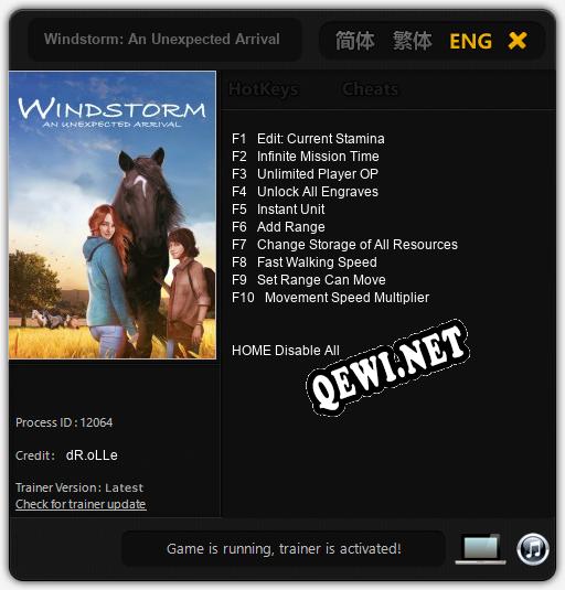 Windstorm: An Unexpected Arrival: Трейнер +10 [v1.9]