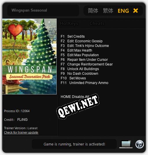 Трейнер для Wingspan Seasonal [v1.0.4]