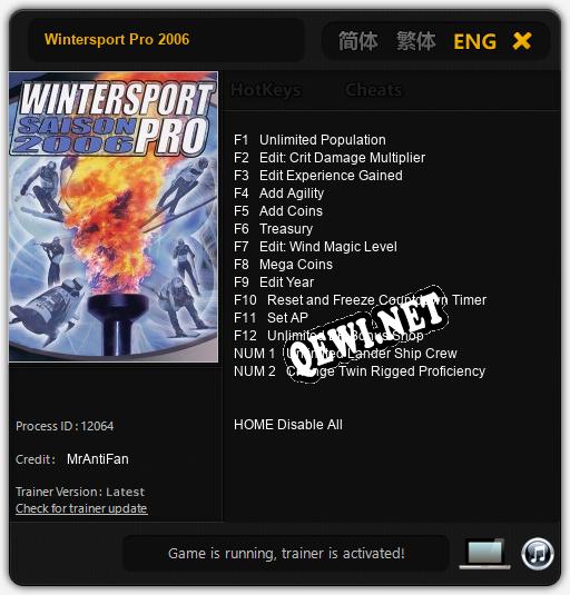Трейнер для Wintersport Pro 2006 [v1.0.4]