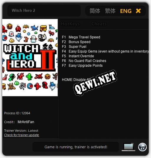 Witch Hero 2: Трейнер +7 [v1.8]