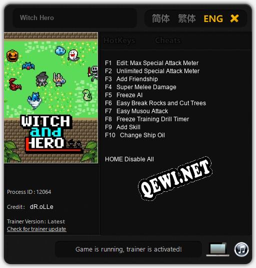 Трейнер для Witch Hero [v1.0.8]