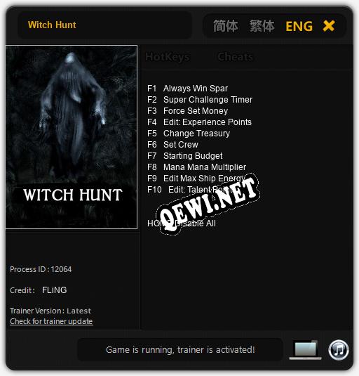 Witch Hunt: Трейнер +10 [v1.9]