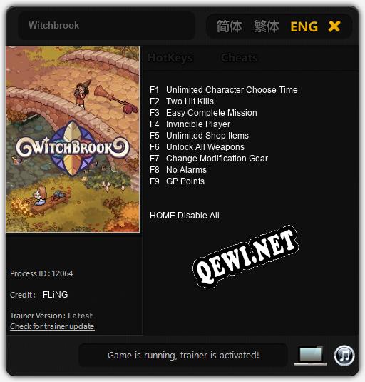 Трейнер для Witchbrook [v1.0.6]