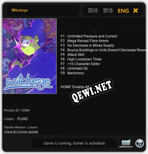Witcheye: Трейнер +9 [v1.5]
