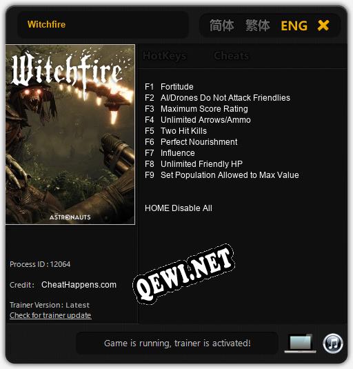 Witchfire: ТРЕЙНЕР И ЧИТЫ (V1.0.52)