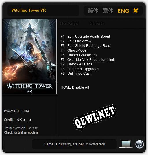 Witching Tower VR: ТРЕЙНЕР И ЧИТЫ (V1.0.8)