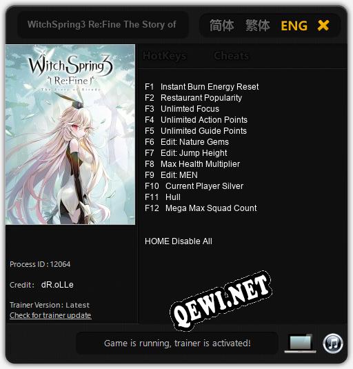 WitchSpring3 Re:Fine The Story of Eirudy: Трейнер +12 [v1.4]