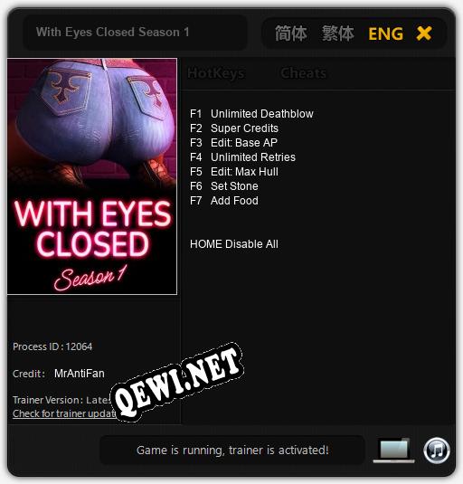 Трейнер для With Eyes Closed Season 1 [v1.0.1]