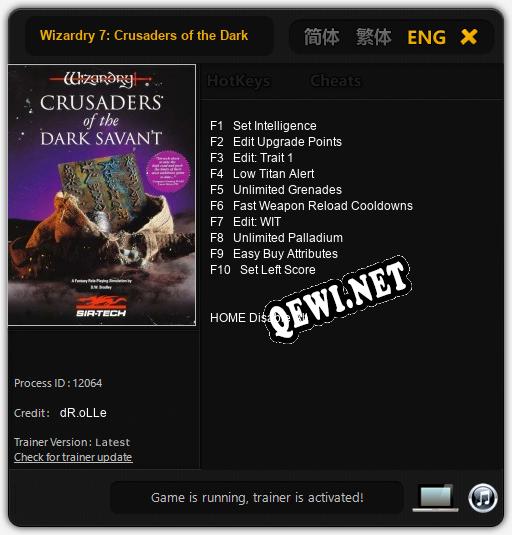 Wizardry 7: Crusaders of the Dark Savant: Читы, Трейнер +10 [dR.oLLe]