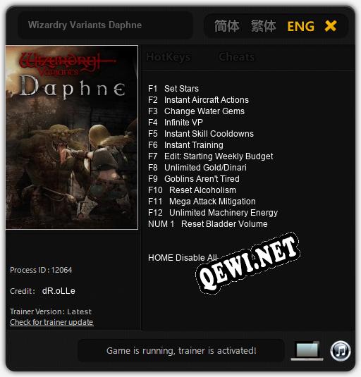 Wizardry Variants Daphne: ТРЕЙНЕР И ЧИТЫ (V1.0.26)