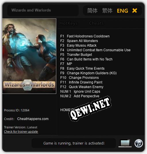 Wizards and Warlords: Трейнер +14 [v1.3]