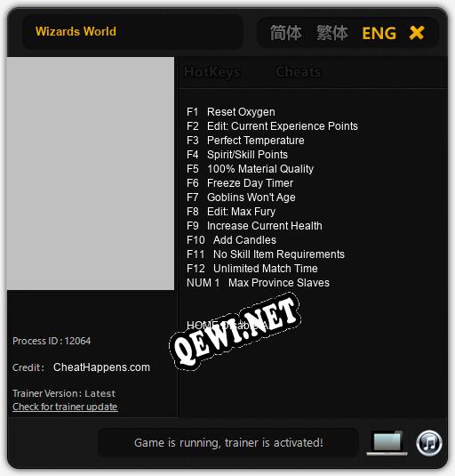 Wizards World: Читы, Трейнер +13 [CheatHappens.com]