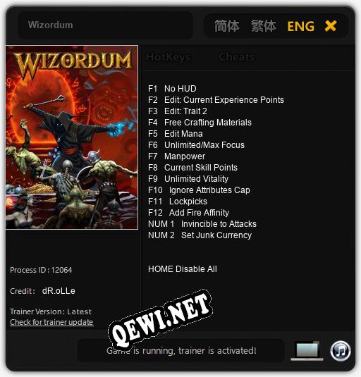 Wizordum: ТРЕЙНЕР И ЧИТЫ (V1.0.29)