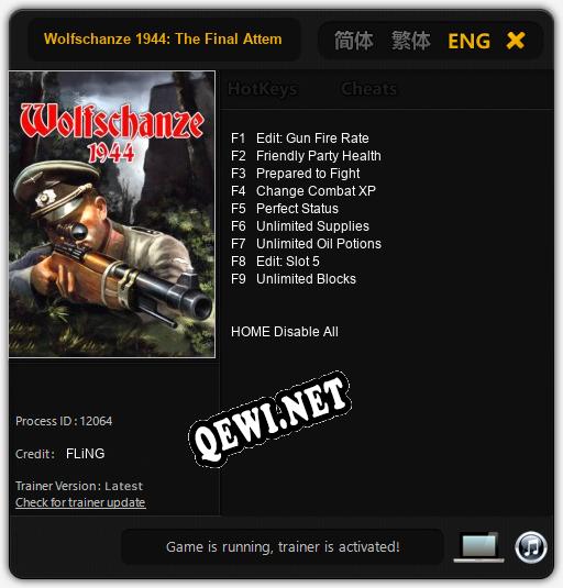 Wolfschanze 1944: The Final Attempt: ТРЕЙНЕР И ЧИТЫ (V1.0.58)
