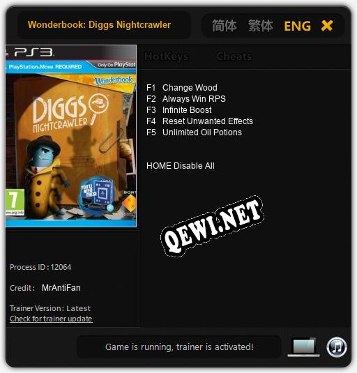 Wonderbook: Diggs Nightcrawler: Читы, Трейнер +5 [MrAntiFan]
