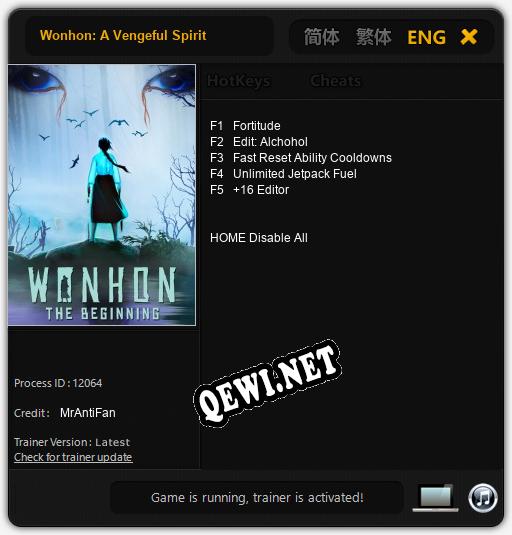 Wonhon: A Vengeful Spirit: ТРЕЙНЕР И ЧИТЫ (V1.0.48)