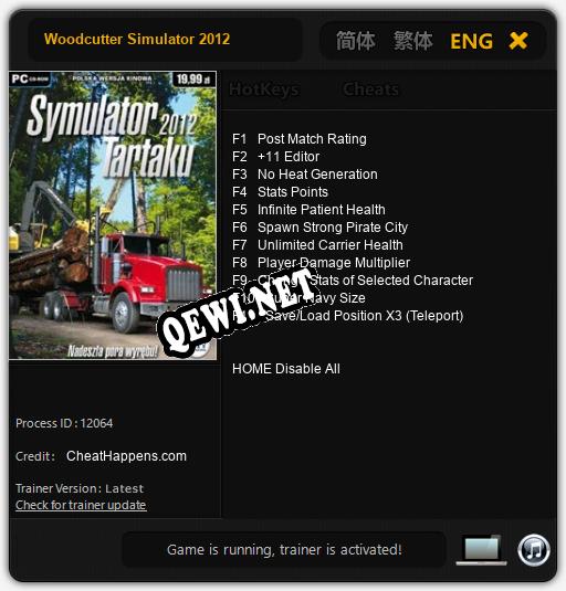 Woodcutter Simulator 2012: Читы, Трейнер +11 [CheatHappens.com]