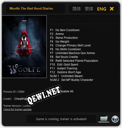 Woolfe The Red Hood Diaries: ТРЕЙНЕР И ЧИТЫ (V1.0.61)