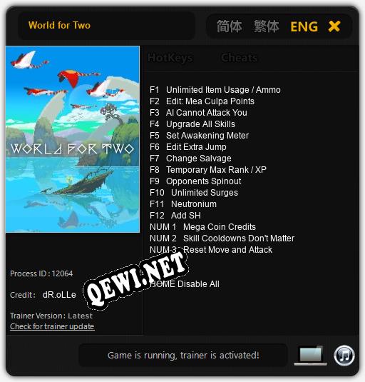 World for Two: Трейнер +15 [v1.3]