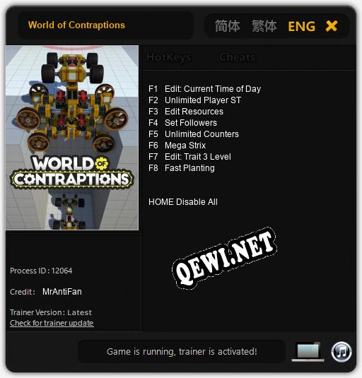World of Contraptions: ТРЕЙНЕР И ЧИТЫ (V1.0.78)