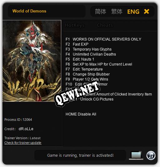 World of Demons: Читы, Трейнер +13 [dR.oLLe]