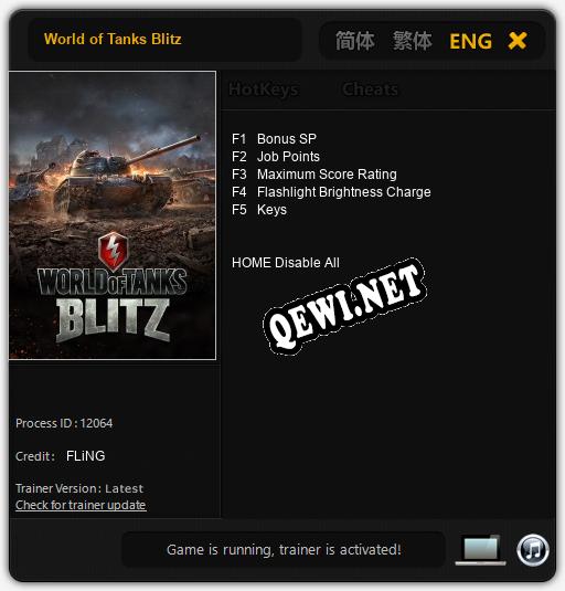 Трейнер для World of Tanks Blitz [v1.0.2]