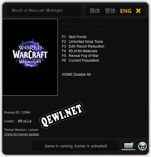 World of Warcraft: Midnight: ТРЕЙНЕР И ЧИТЫ (V1.0.47)