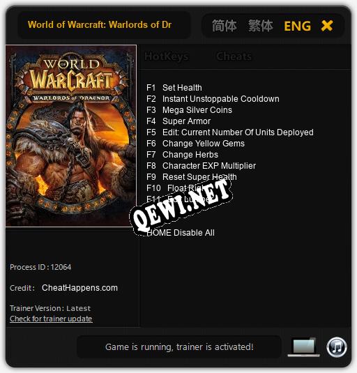 World of Warcraft: Warlords of Draenor: Читы, Трейнер +11 [CheatHappens.com]