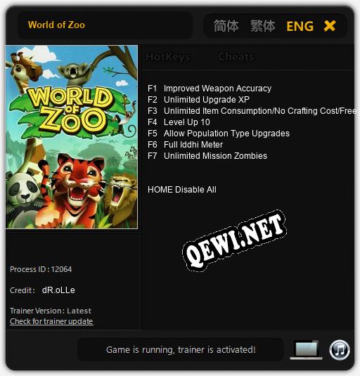 Трейнер для World of Zoo [v1.0.6]