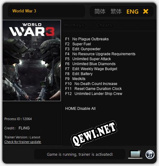 World War 3: Читы, Трейнер +12 [FLiNG]