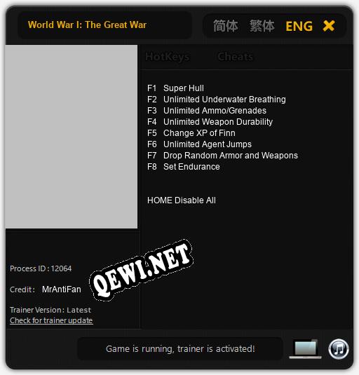 World War I: The Great War: Читы, Трейнер +8 [MrAntiFan]