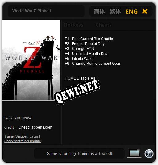 World War Z Pinball: Читы, Трейнер +6 [CheatHappens.com]