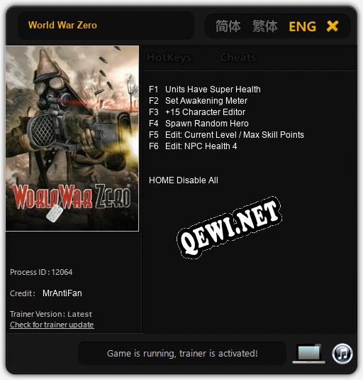 World War Zero: Трейнер +6 [v1.7]