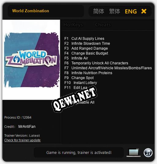 World Zombination: Трейнер +11 [v1.2]