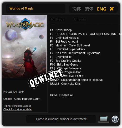 Worlds of Magic: Читы, Трейнер +15 [CheatHappens.com]