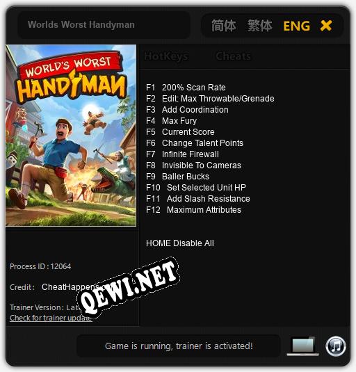 Worlds Worst Handyman: Читы, Трейнер +12 [CheatHappens.com]