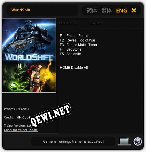 Трейнер для WorldShift [v1.0.2]