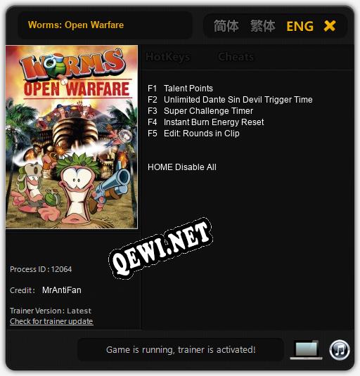 Worms: Open Warfare: Трейнер +5 [v1.5]