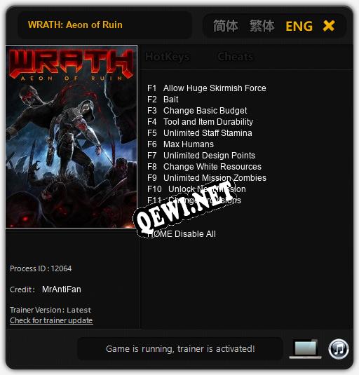 WRATH: Aeon of Ruin: ТРЕЙНЕР И ЧИТЫ (V1.0.96)