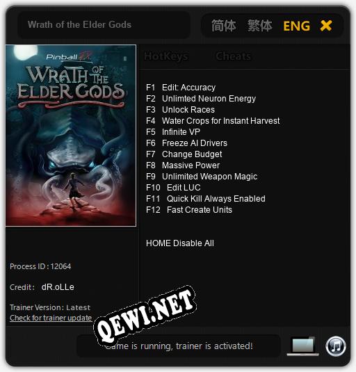 Wrath of the Elder Gods: ТРЕЙНЕР И ЧИТЫ (V1.0.37)
