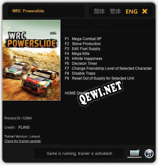 Трейнер для WRC Powerslide [v1.0.3]