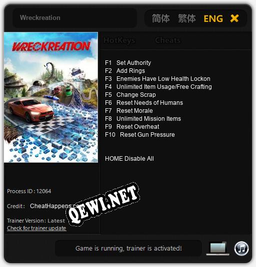 Wreckreation: ТРЕЙНЕР И ЧИТЫ (V1.0.51)