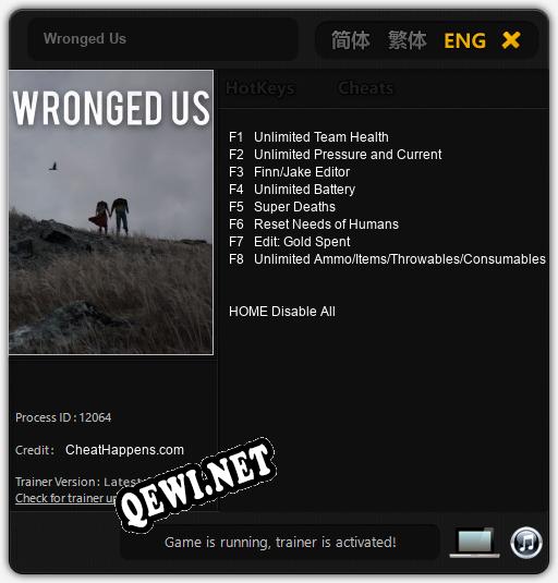 Трейнер для Wronged Us [v1.0.7]