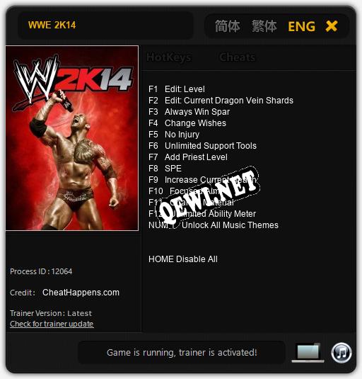 Трейнер для WWE 2K14 [v1.0.2]