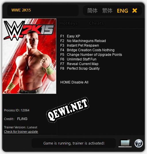 WWE 2K15: Трейнер +8 [v1.8]